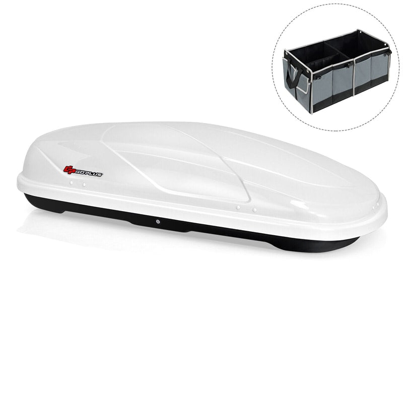 14 Cubic Feet Cargo Box Waterproof Rooftop Cargo Carrier Dualsided