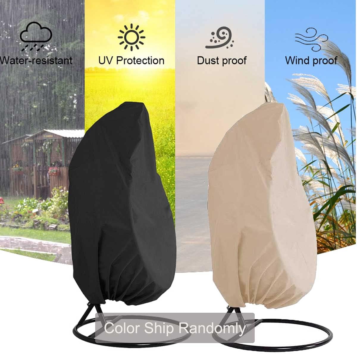 Indoor Outdoor Patio Wicker Hanging Chair Swing Egg Basket Chairs with Stand UV Resistant Cushions 350lbs Capaticy for Patio Backyard Balcony Xmas Gift