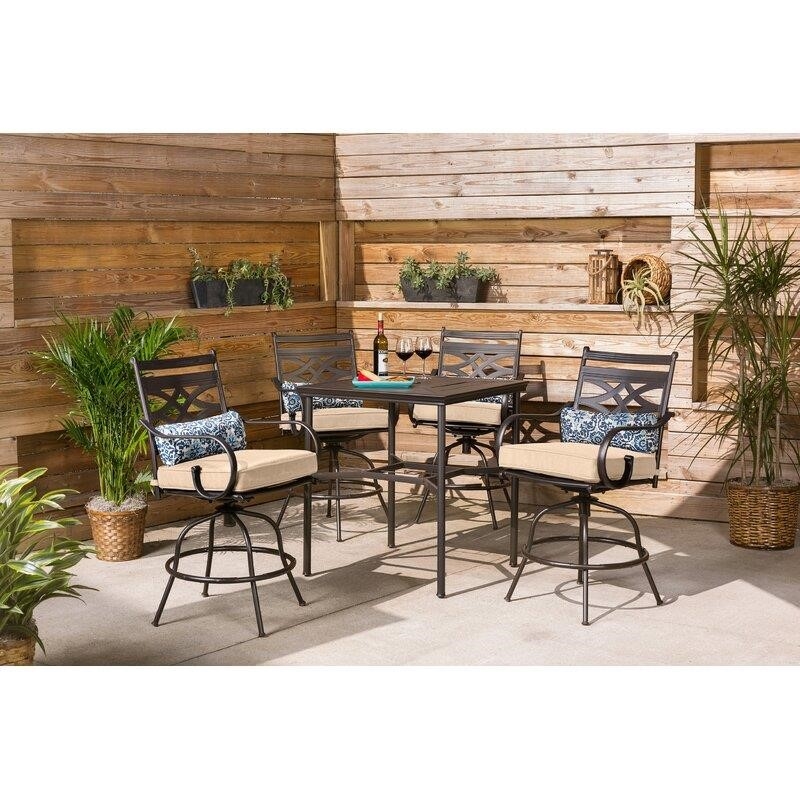 Gehlert Square 4 - Person 33'' Long Bar Height Dining Set with Cushions