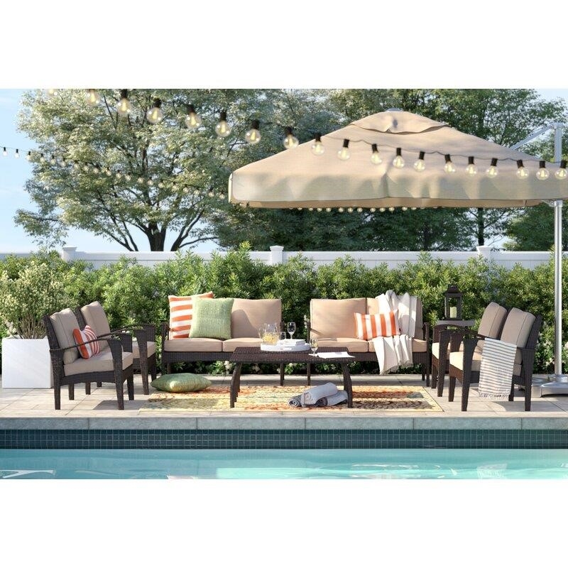 Aaliah Wicker/Rattan 8 - Person Seating Group with Cushions