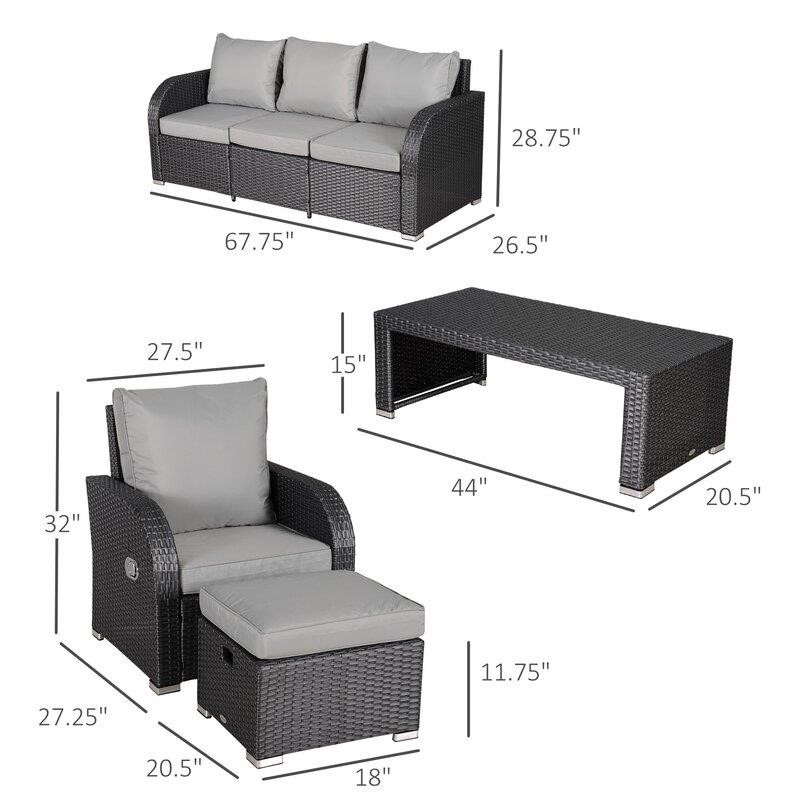 Jayden-John Wicker/Rattan 352 - Person Seating Group with Cushions