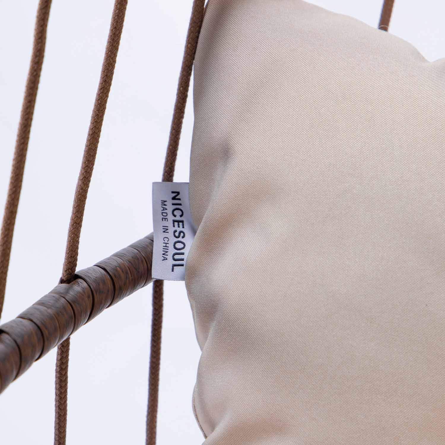 Indoor Outdoor Patio Wicker Hanging Chair Swing Egg Basket Chairs with Stand UV Resistant Cushions 350lbs Capaticy for Patio Backyard Balcony Xmas Gift