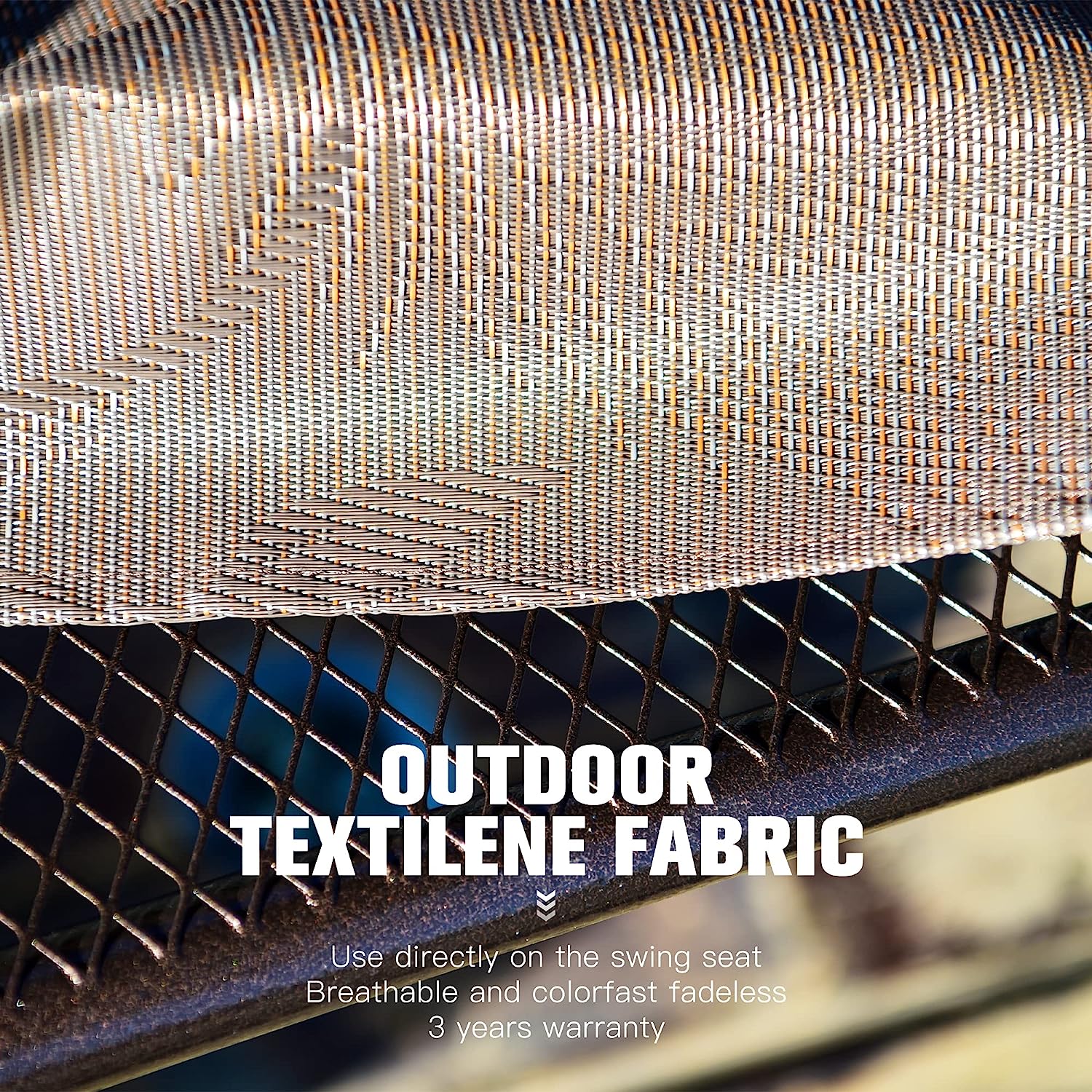 PURPLE LEAF 3-Seat Deluxe Outdoor Patio Porch Swing with Weather Resistant Steel Frame, Adjustable Tilt Canopy, Cushions and Pillow Included, Beige