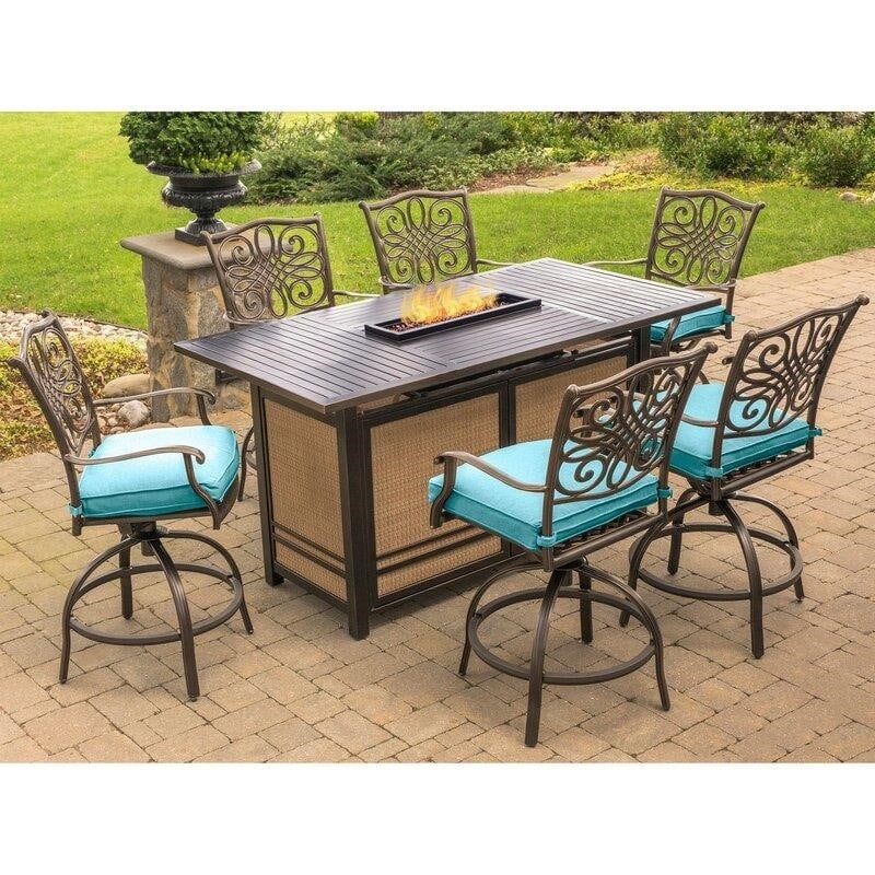 Carleton Rectangular 6 - Person Bar Height Dining Set with Cushions