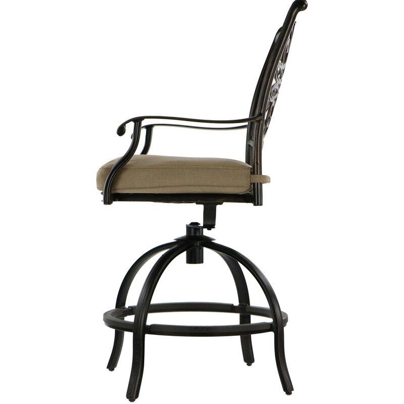 Ricci Square 4 - Person 42'' Long Aluminum Bar Height Dining Set with Cushions