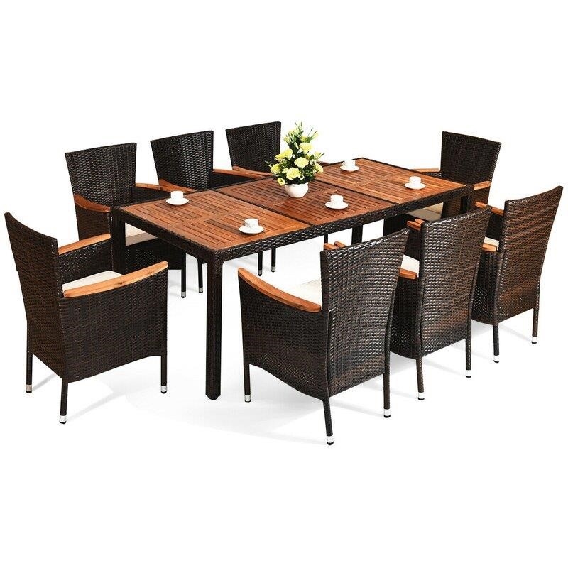 Hemmelgarn Rectangular 8 - Person 76'' Long Dining Set with Cushions