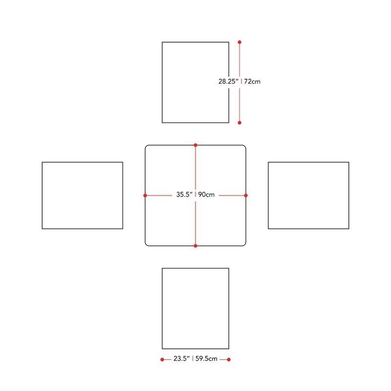Katishia Square 4 - Person 35.5'' Long Bar Height Dining Set with Cushions