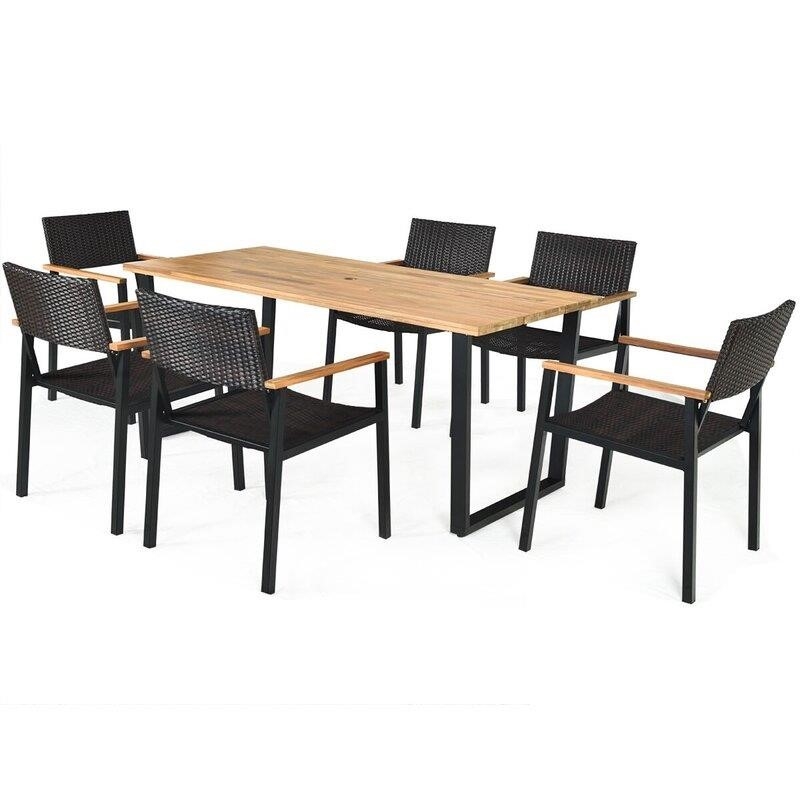 Damori Rectangular 6 - Person 69'' Long Dining Set
