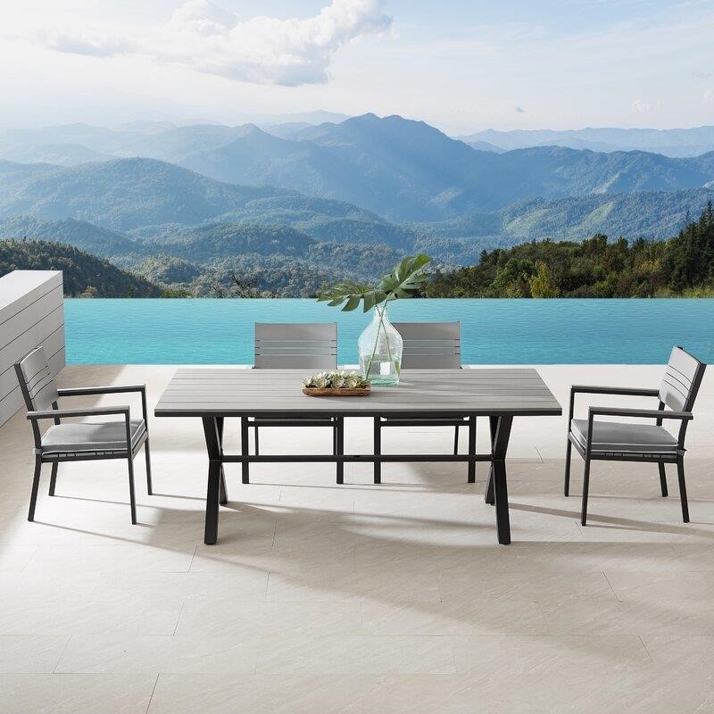 Abby Rectangular 6 - Person 78.74'' Long Dining Set with Cushions