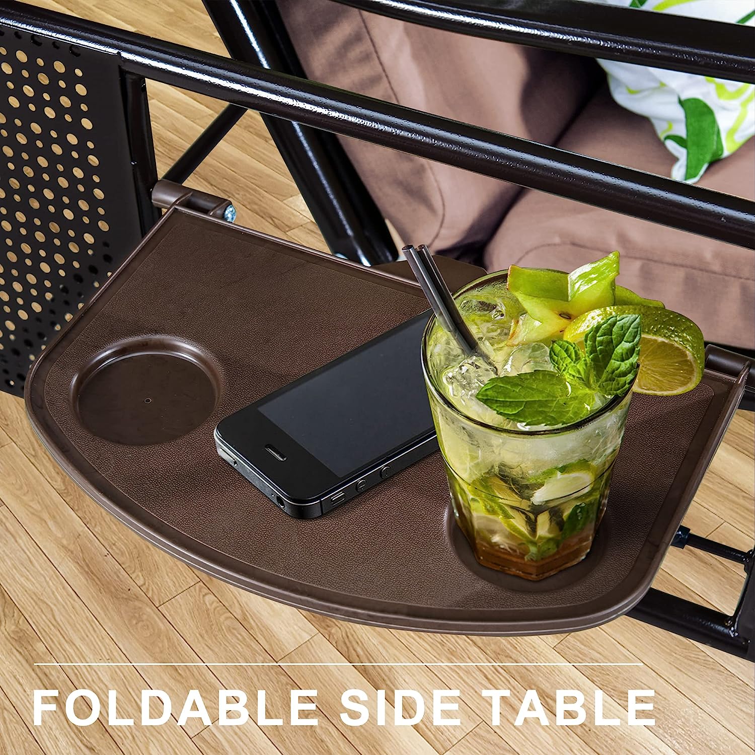 PURPLE LEAF 3-Seat Deluxe Outdoor Patio Porch Swing with Weather Resistant Steel Frame, Adjustable Tilt Canopy, Cushions and Pillow Included, Beige