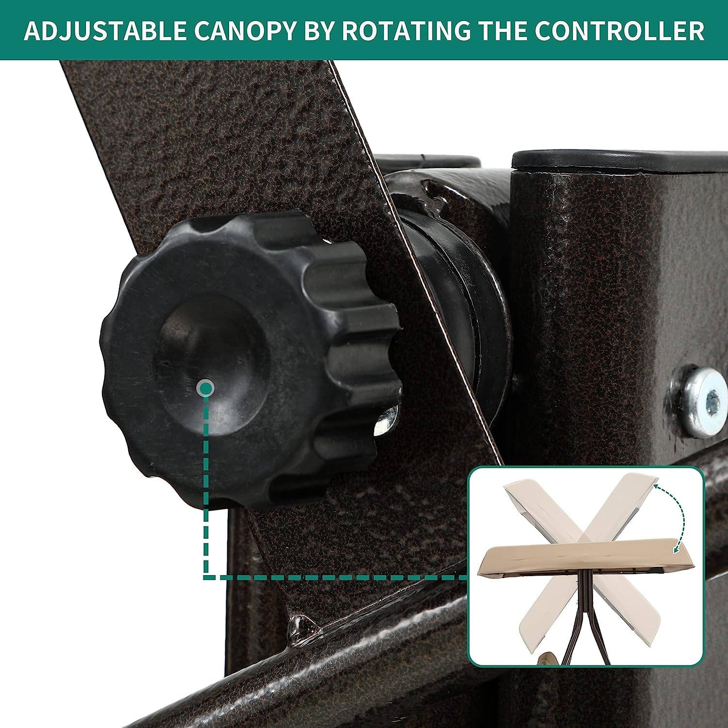 YITAHOME 3-Seat Deluxe Porch Swing Outdoor Heavy Duty Patio Swing Chair with Adjustable Canopy Removable Cushions Weather Resistant Steel Frame Suitable for Garden, Lawn, Backyard, Balcony, Navy Blue