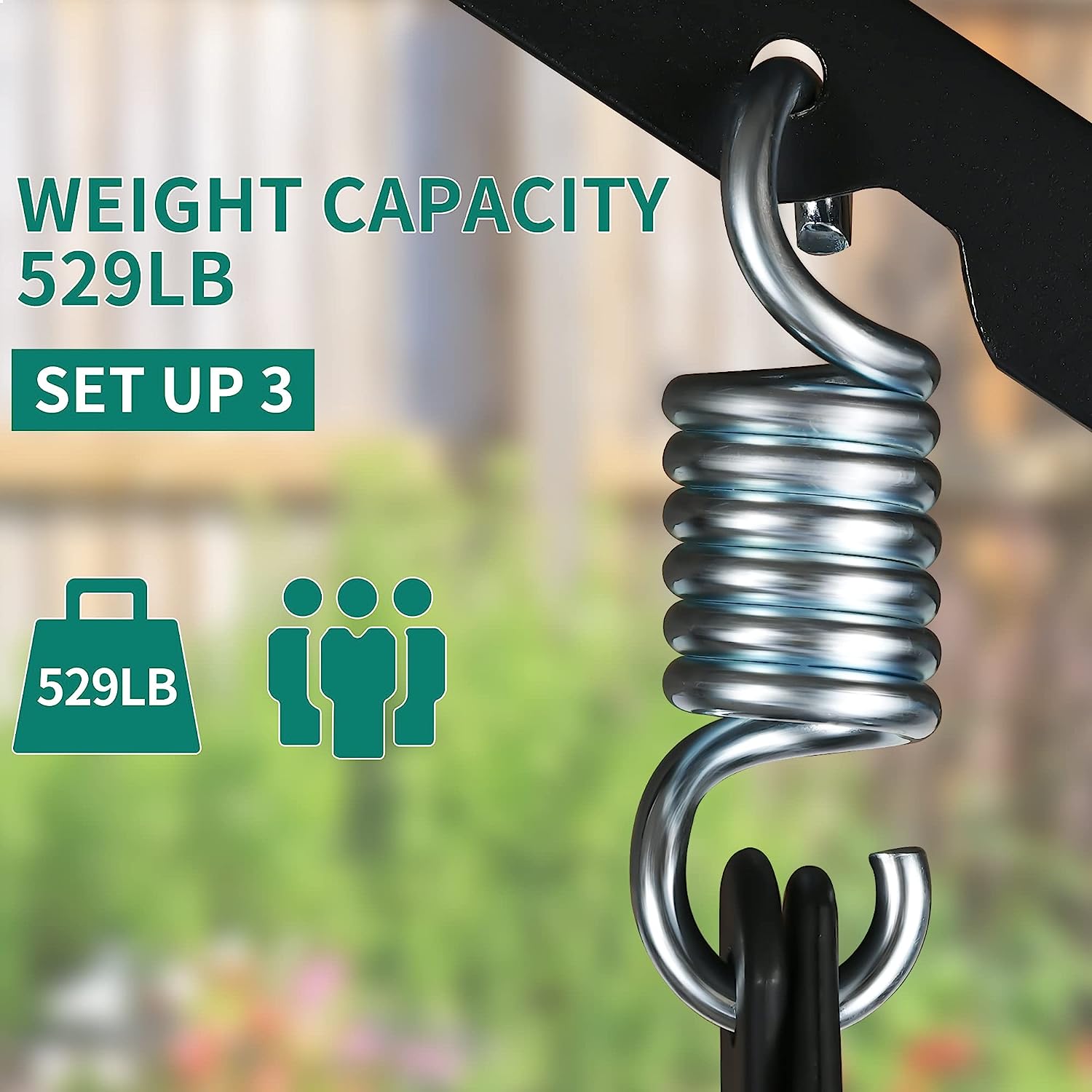 YITAHOME 3-Seat Porch Swing Outdoor Heavy Duty Patio Swing Chair with Stand Adjustable Canopy Soft Cushion for Garden, Patio, Lawn, Balcony and Deck, Black