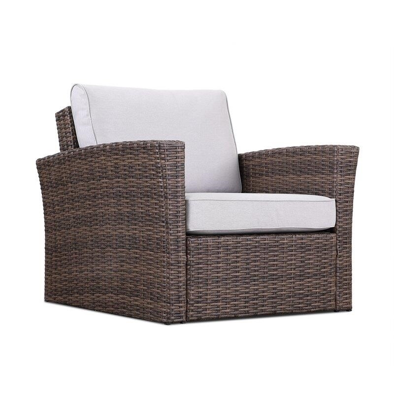 Emlee Wicker/Rattan 4 - Person Seating Group with Cushions