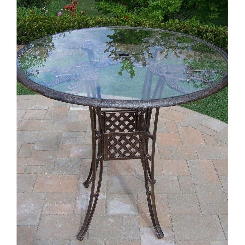 Wendling Round 4 - Person Aluminum Bar Height Dining Set with Cushions and Umbrella