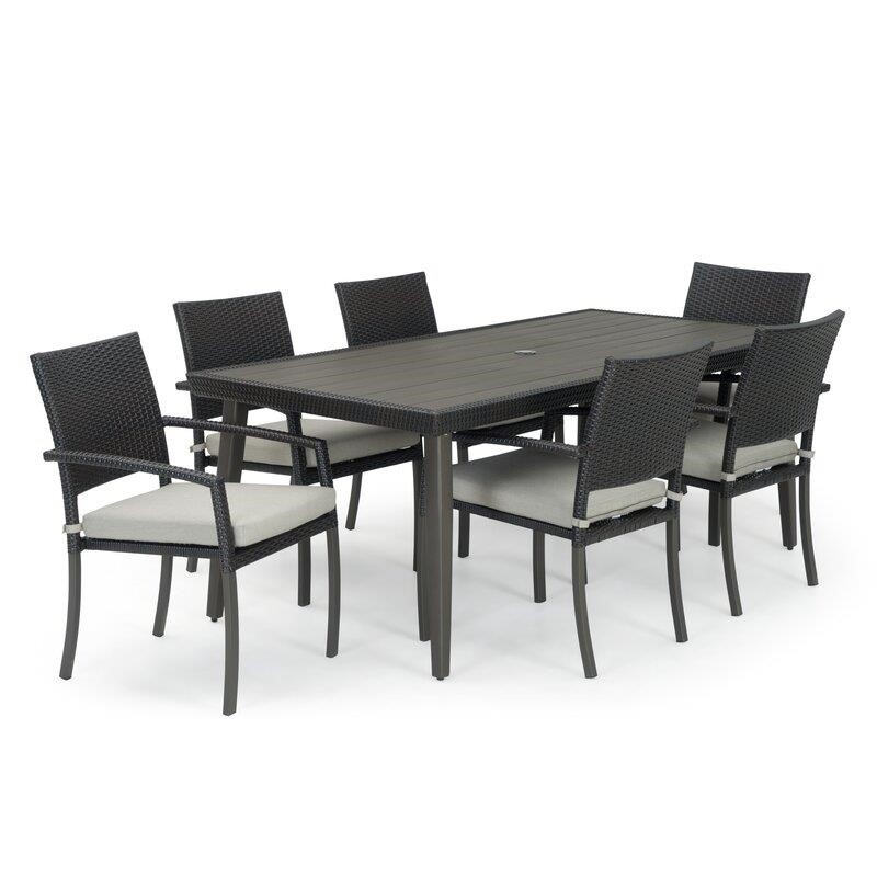 Kristine Rectangular 6 - Person 78'' Long Dining Set with Cushions