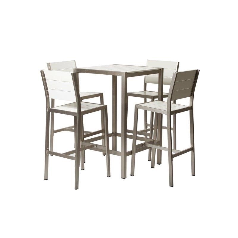 Jovie Square 4 - Person 28'' Long Aluminum Bar Height Dining Set
