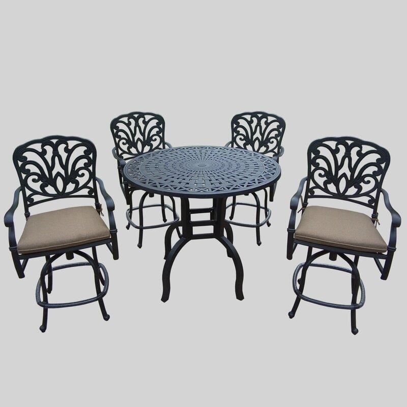 Bosch Round 4 - Person 42'' Long Bar Height Dining Set with Cushions
