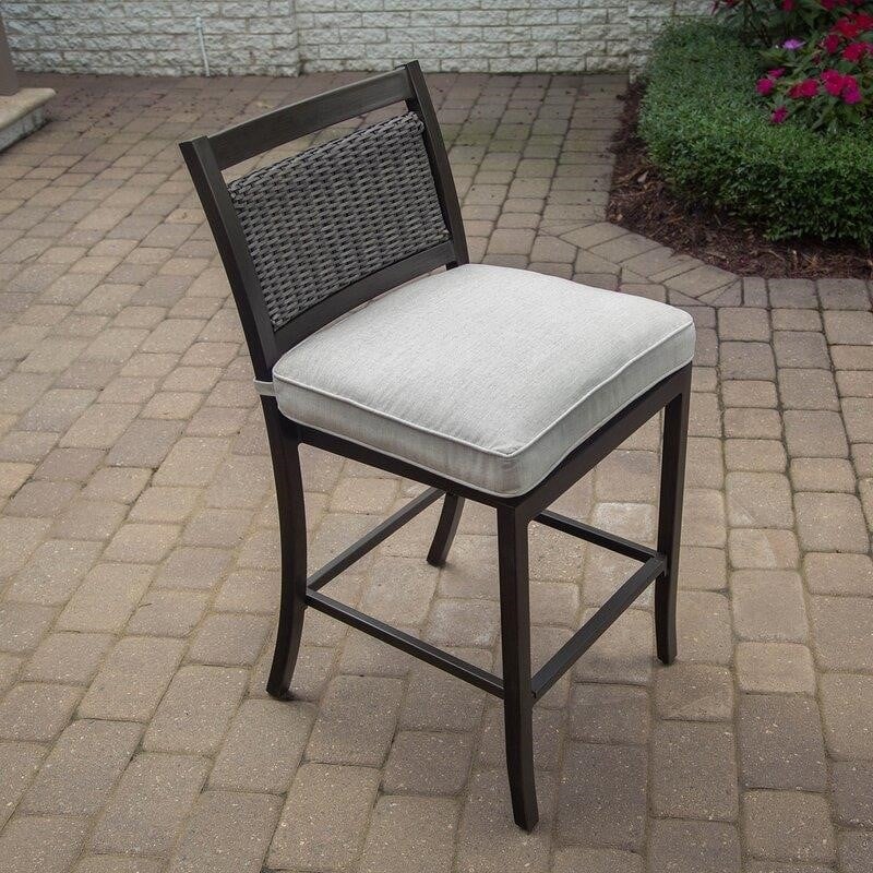 Dreketi Square 4 - Person 36'' Long Aluminum Bar Height Dining Set with Cushions