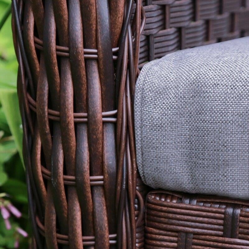 Gwenael Wicker/Rattan 5 - Person Seating Group with Cushions