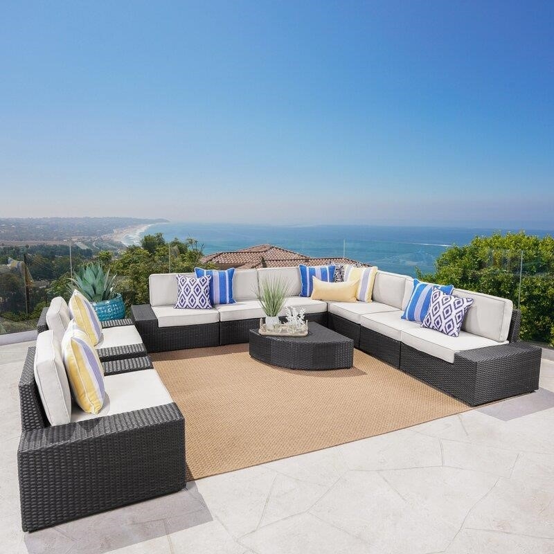 Grainne All Weather Wicker/Rattan 8 - Person Seating Group with Cushions