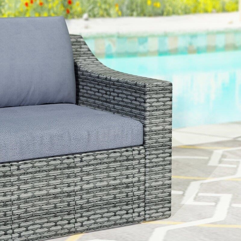 Batholo Wicker/Rattan 4 - Person Seating Group with Cushions