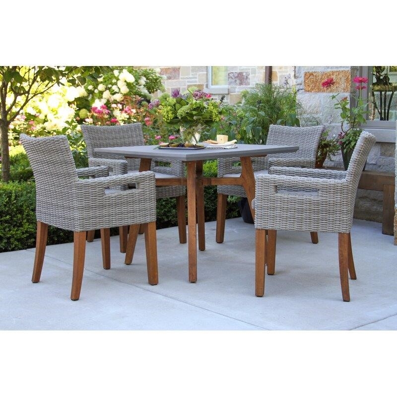 Mankato Square 36'' Long Dining Set with Cushions