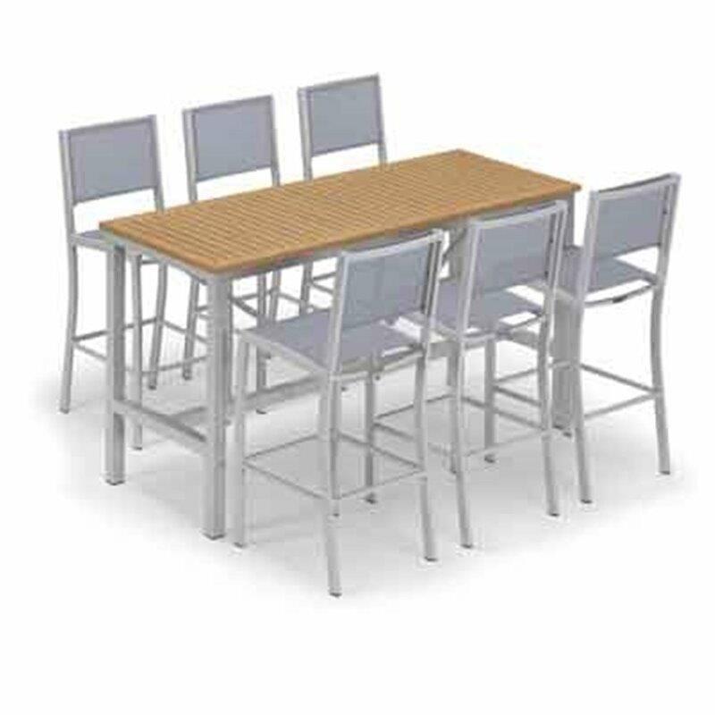 Mckinnon Rectangular 6 - Person 73'' Long Aluminum Bar Height Dining Set