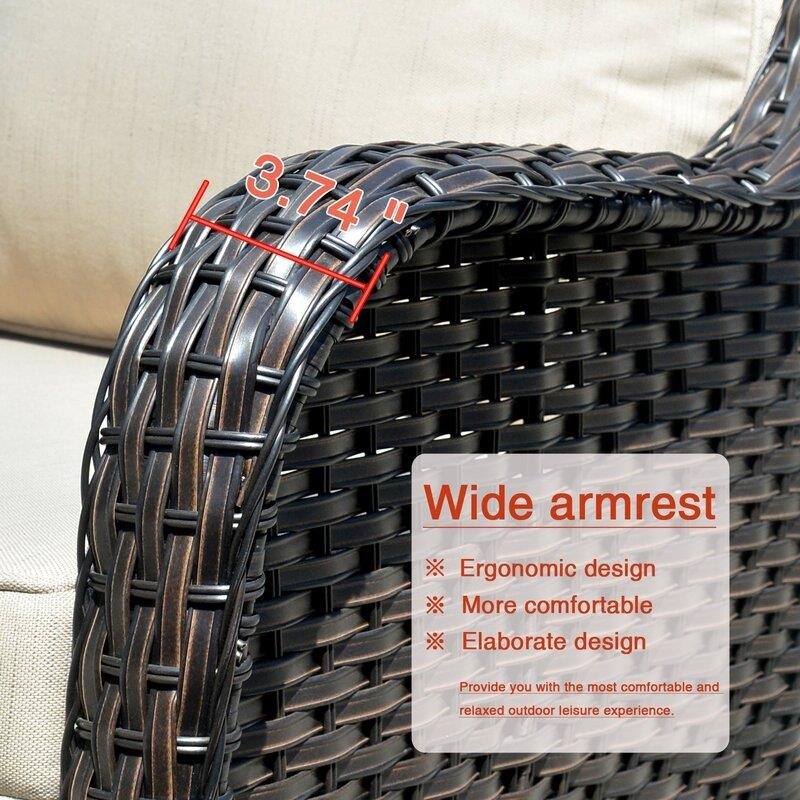 Melanson Wicker/Rattan 5 - Person Seating Group with Cushions