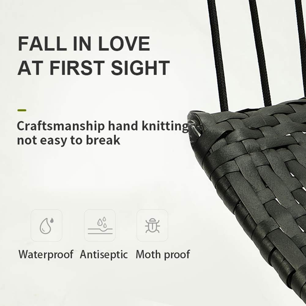 JOYBASE Hanging Egg Chair with Stand, Outdoor Wicker Rattan Egg Swing Chair with Stand and Cushion for Indoor Outdoor Bedroom Patio Garden (Grey/Black)