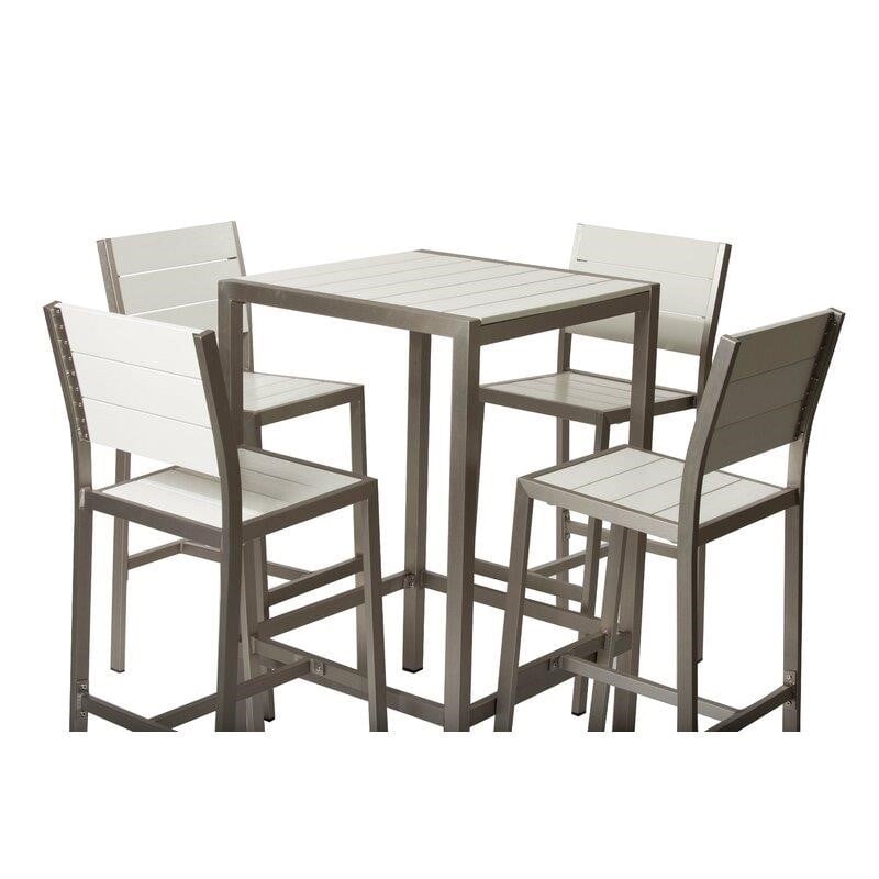 Jovie Square 4 - Person 28'' Long Aluminum Bar Height Dining Set