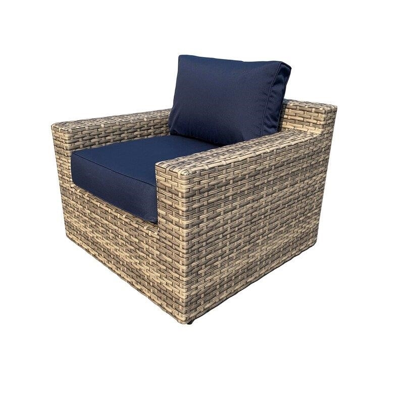 Alhambra Wicker/Rattan 4 - Person Seating Group with Cushions