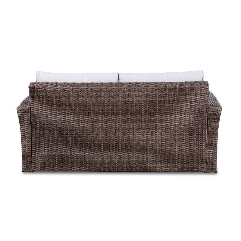 Emlee Wicker/Rattan 4 - Person Seating Group with Cushions