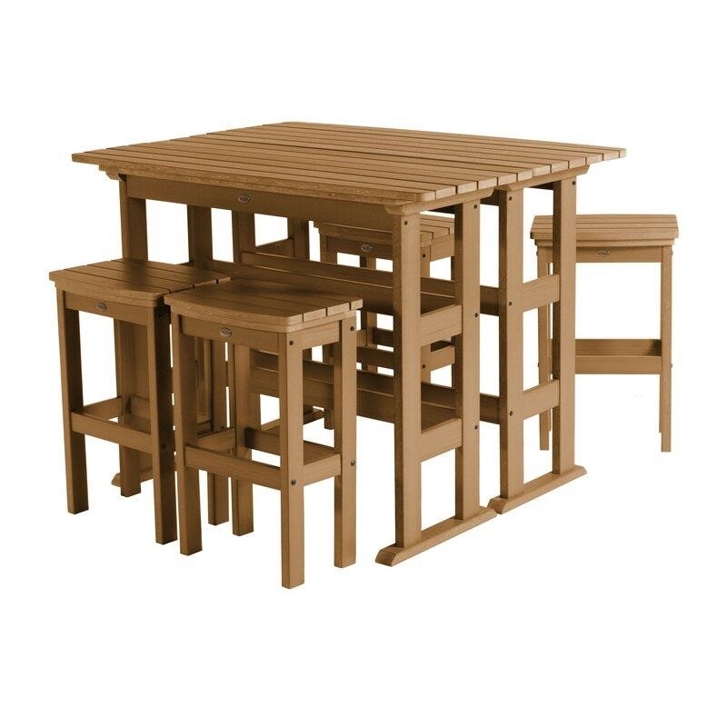 Regan Rectangular 4 - Person 54'' Long Bar Height Dining Set