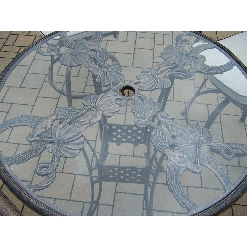 Wendling Round 4 - Person Aluminum Bar Height Dining Set with Cushions and Umbrella