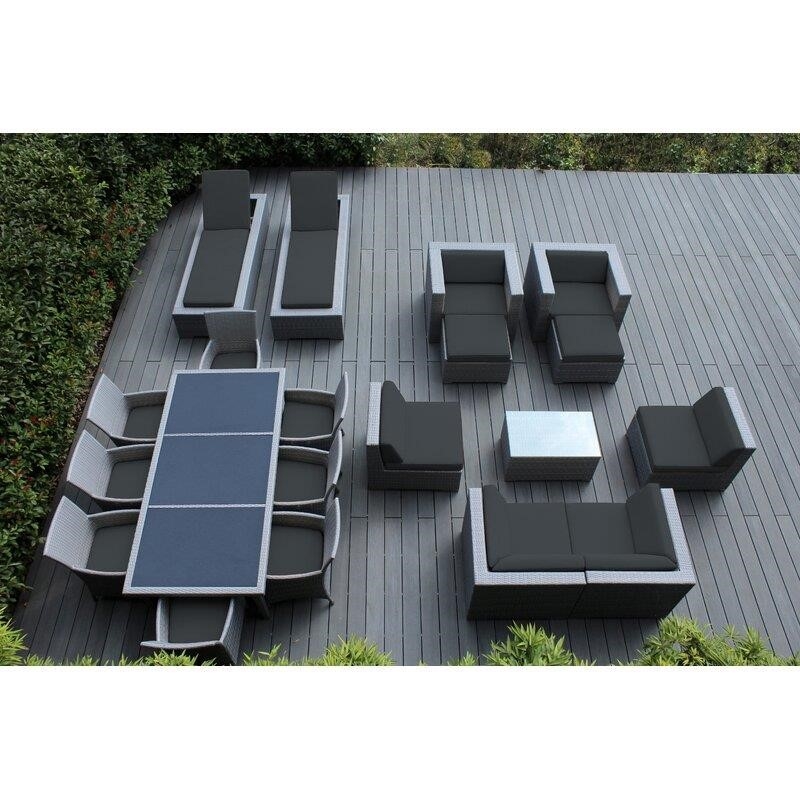 Katria Wicker/Rattan Seating Group with Cushions