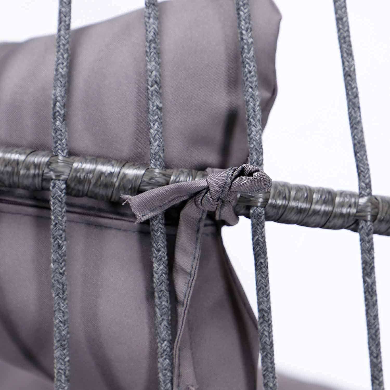 Swing Egg Chair Without Stand Indoor Outdoor Wicker Rattan Patio Basket Hanging Chair with UV Resistant Cushions 265lbs Capaticy for Bedroom Balcony Patio (Without Stand)