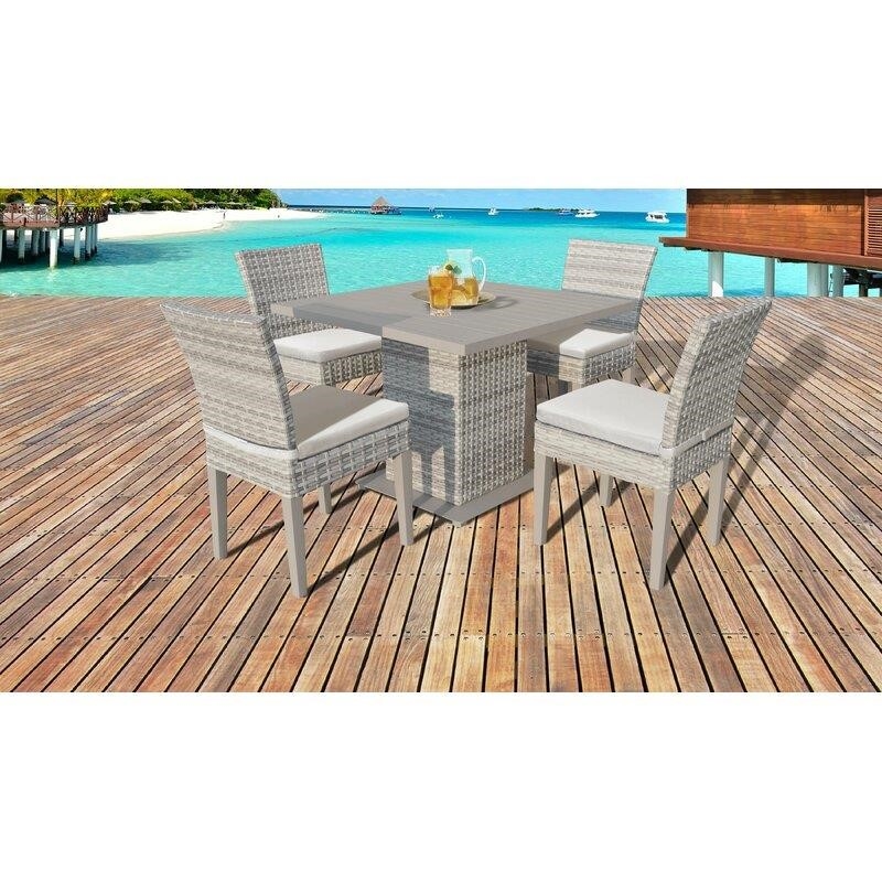 Falmouth Square 4 - Person 39.5'' Long Dining Set with Cushions