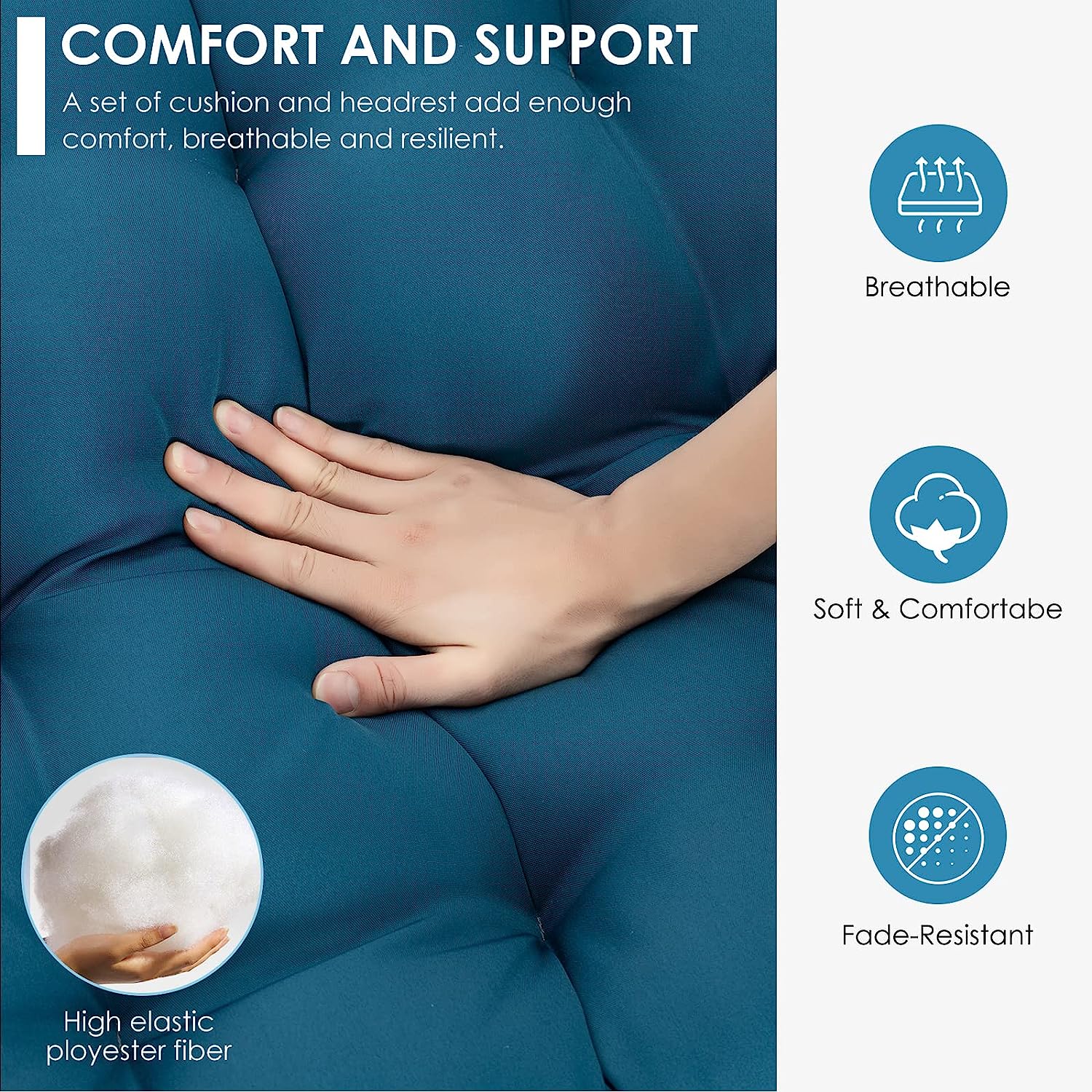 Brafab Swing Egg Chair, Hammock Chair, Hanging Chair, Aluminum Frame and UV Resistant Cushion with Steel Stand, Indoor Outdoor Patio Porch Lounge Bedroom Hand Made Wicker Rattan Chair, 350LBS Capacity