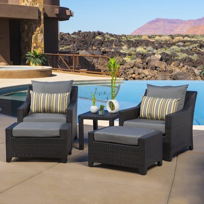 Northridge Wicker/Rattan 5 - Person Seating Group with Sunbrella Cushions