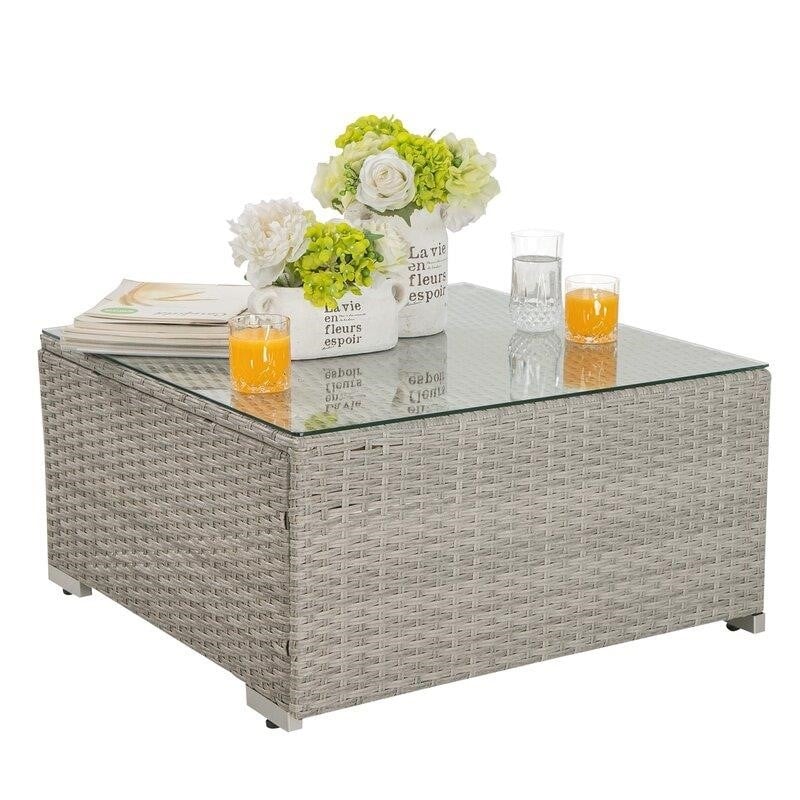 Polla Wicker/Rattan 4 - Person Seating Group with Cushions