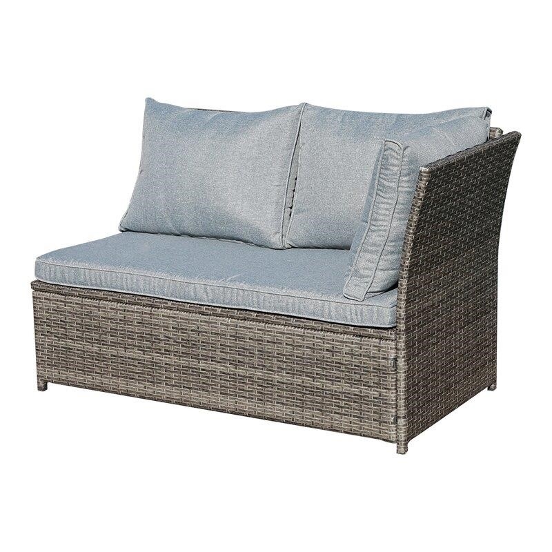 Binpal 7 Piece Rattan Sectional Seating Group with Cushions