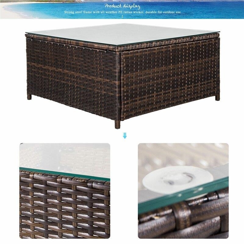 Haoyang 7 Piece Rattan Sectional Seating Group with Cushions