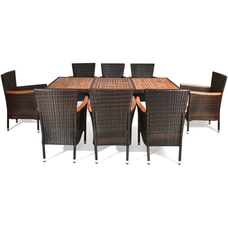 Hemmelgarn Rectangular 8 - Person 76'' Long Dining Set with Cushions