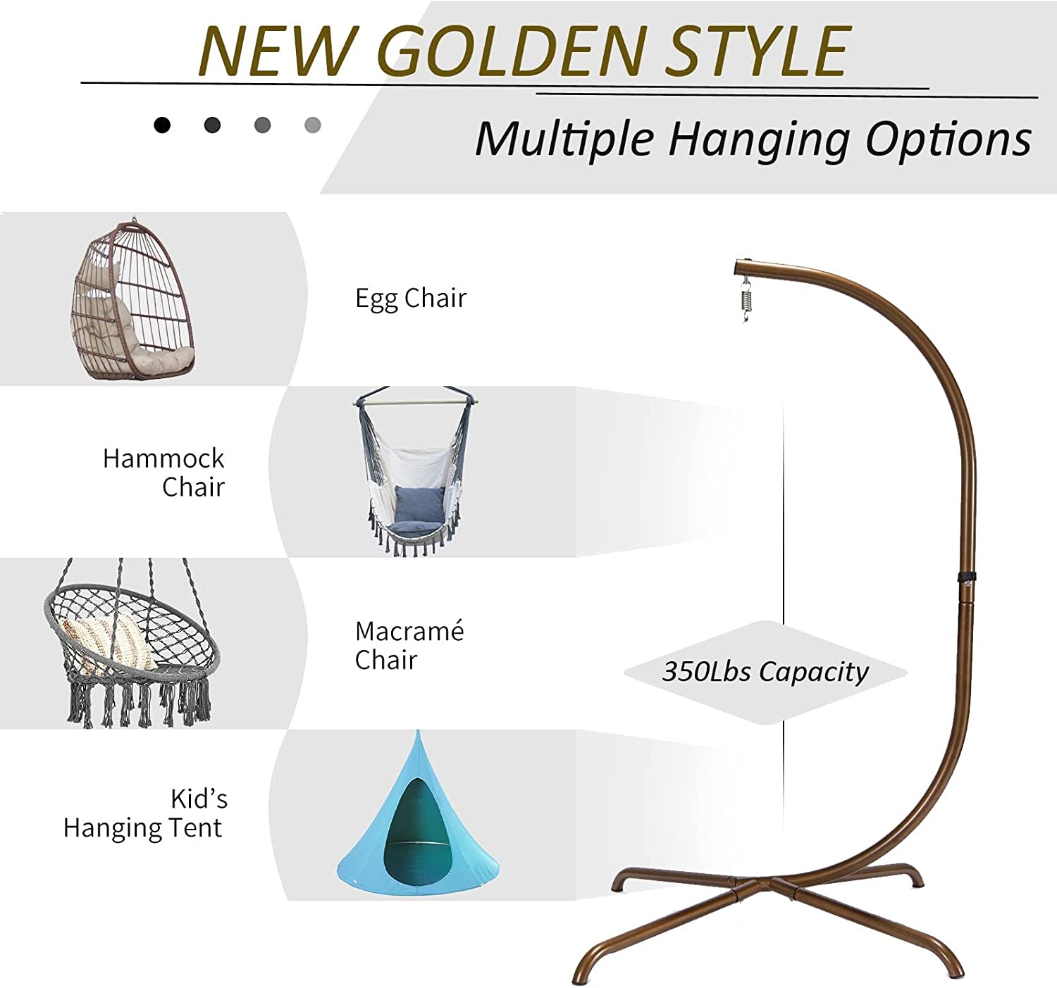 Indoor Outdoor Patio Wicker Hanging Chair Swing Egg Basket Chairs with Stand UV Resistant Cushions 350lbs Capaticy for Patio Backyard Balcony Xmas Gift