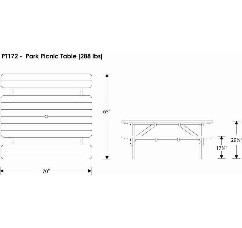Park Rectangular 65'' Long Picnic Table