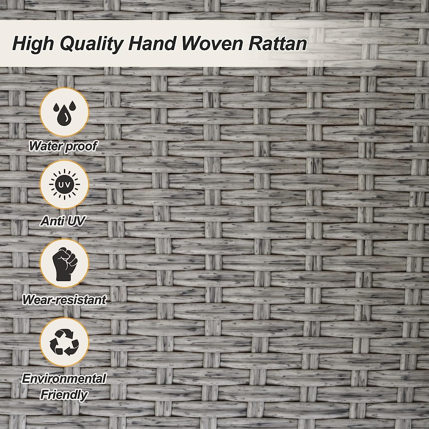 Patio 51.9” 2-Person Swing Chair,Outdoor Rattan Woven Hanging Seat with Adjustable Rope and Cushion,for Porch Lawn Garden Backyard Balconies (Black&b)