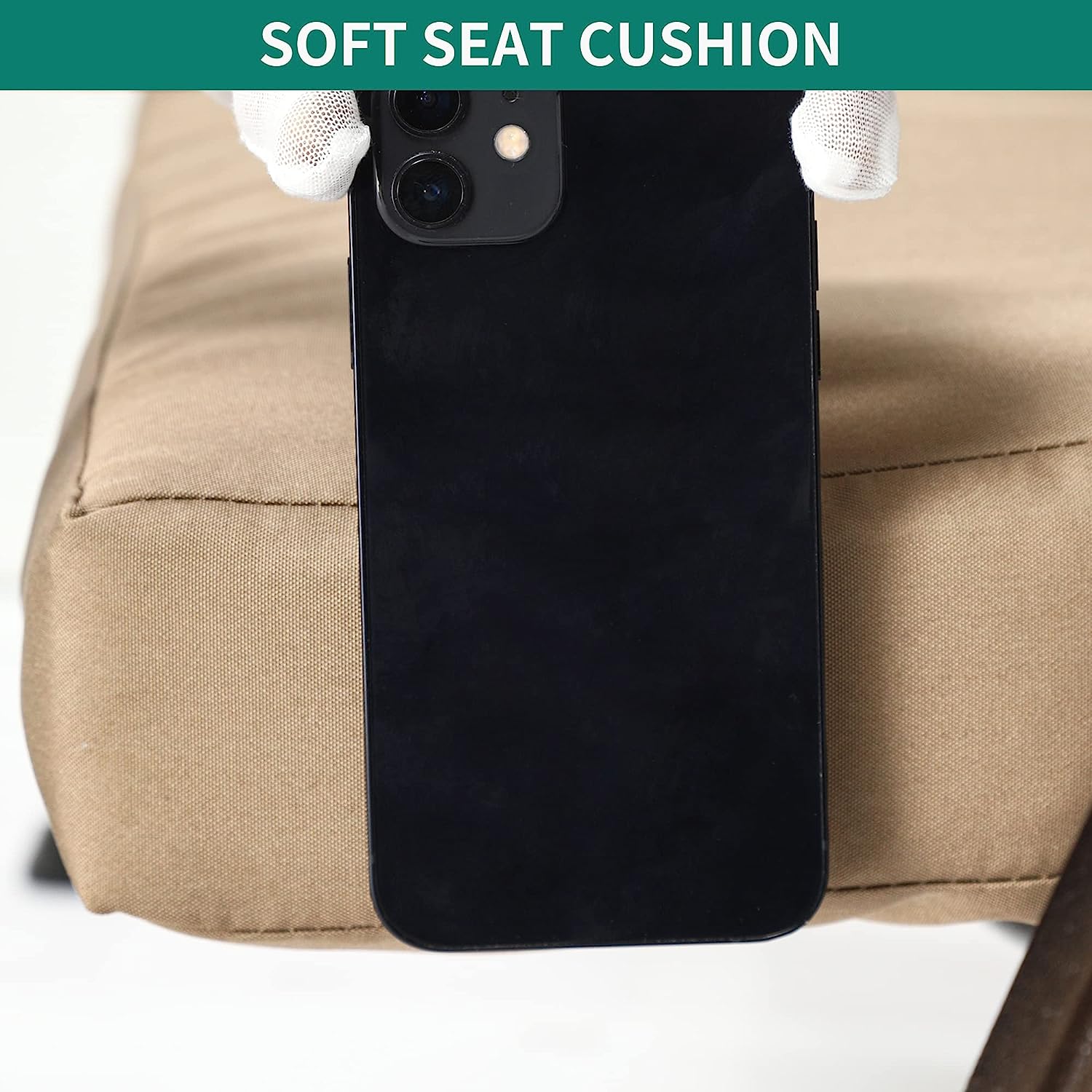 YITAHOME 3-Seat Deluxe Porch Swing Outdoor Heavy Duty Patio Swing Chair with Adjustable Canopy Removable Cushions Weather Resistant Steel Frame Suitable for Garden, Lawn, Backyard, Balcony, Navy Blue