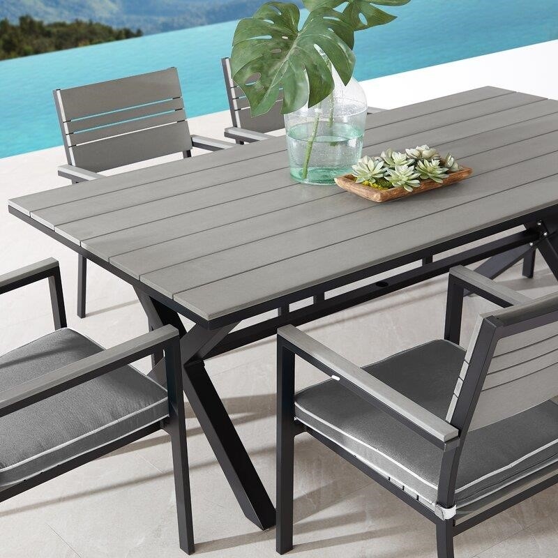 Abby Rectangular 6 - Person 78.74'' Long Dining Set with Cushions