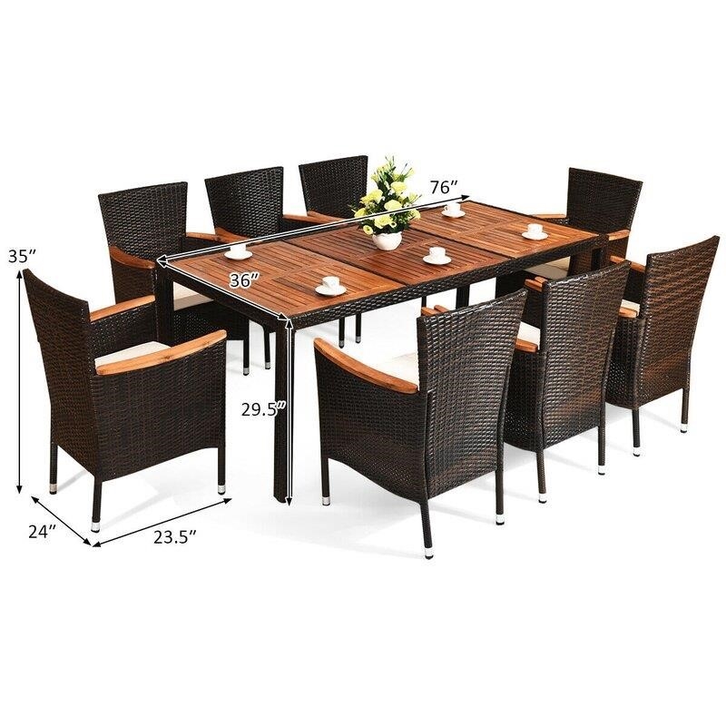 Hemmelgarn Rectangular 8 - Person 76'' Long Dining Set with Cushions