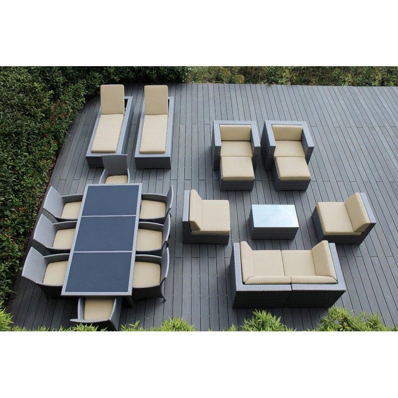 Katria Wicker/Rattan Seating Group with Cushions